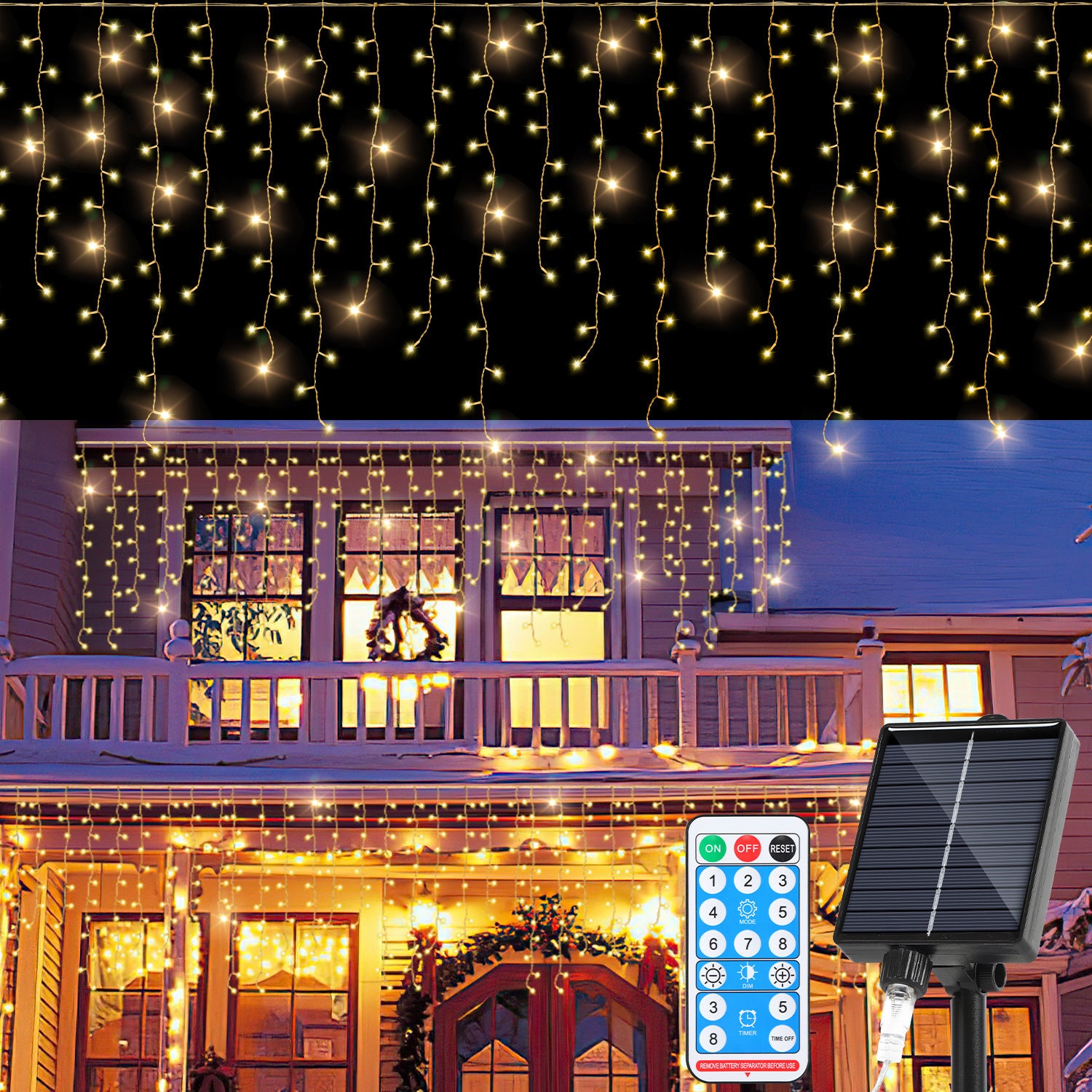 Guirlande Lumineuse Rideau LED Noël 10M 400LEDs Noël Rideau Lumineux Decoration Fenetre Noel Mariage Anniversaire Maison Patio Blanc Froid 96159337