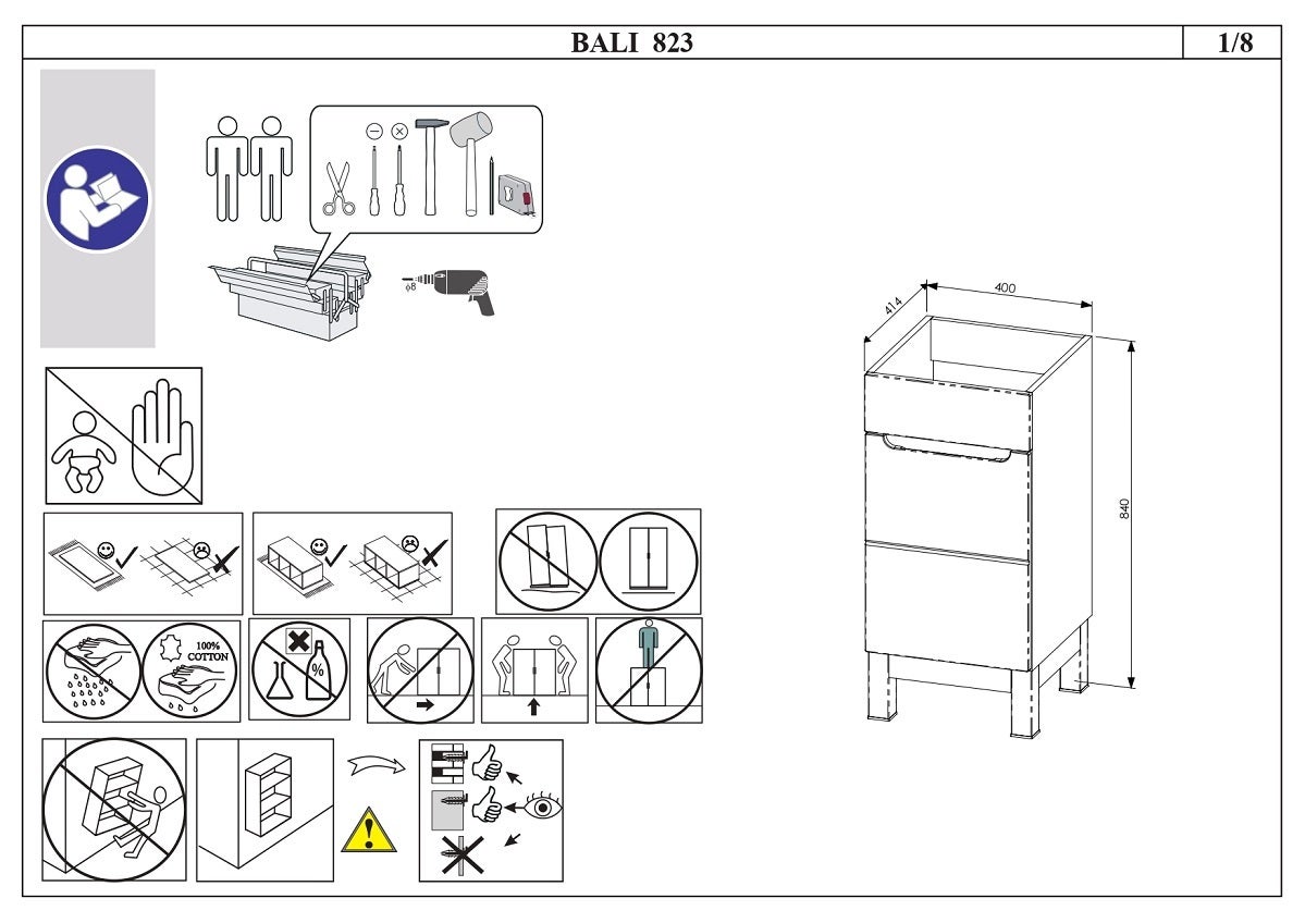 Meuble lave main avec pieds - Blanc alpin - L40-H84-P41 - JAVA + lavabo blanc - L40-H42-P17 - 3