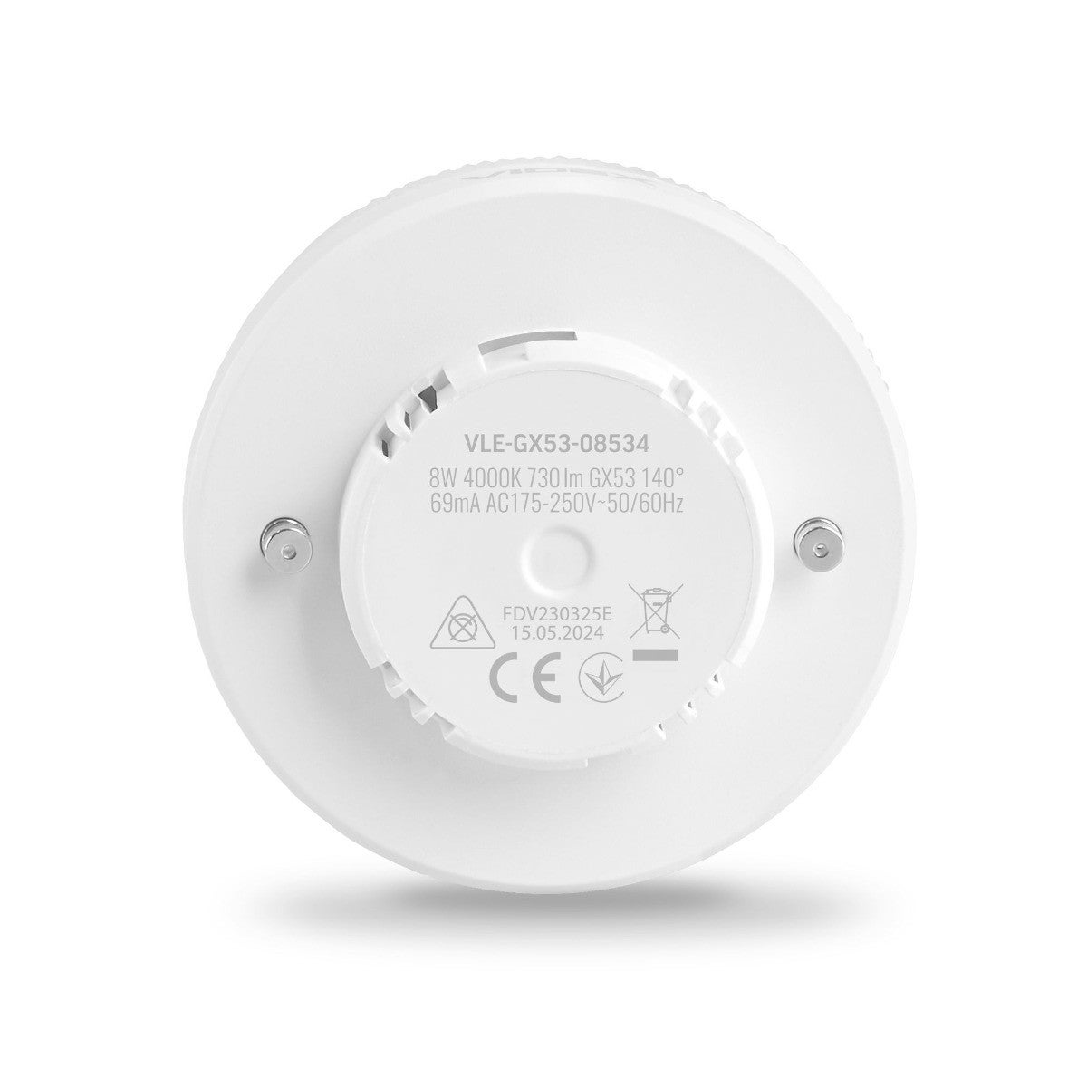 Żarówka GX53 8W okrągły mleczna Neutralna biel 4000K 730lm Videx - 4