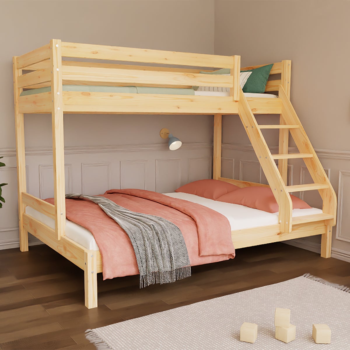 Lit superposé 90-140x200 sommiers inclus Rosana - Bois | Leroy Merlin