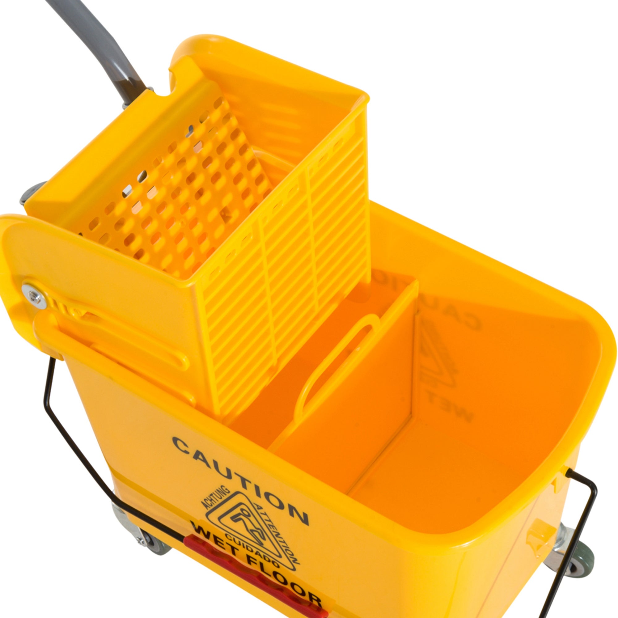 Cubo fregado profesional Homcom amarillo 60x27x70,5 cm - 4