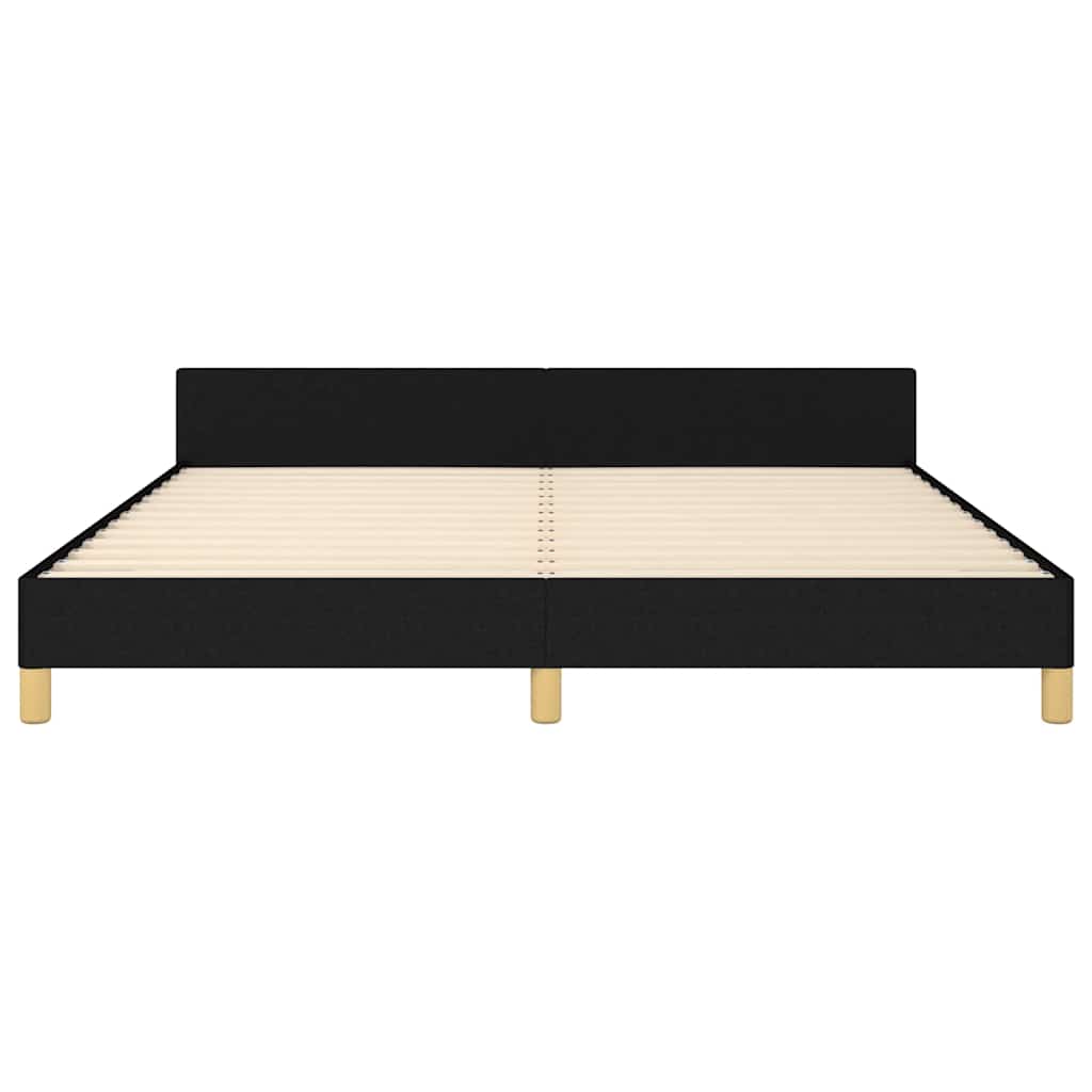 Cadre de lit sans matelas, tissu noir, pour la chambre, 160 × 200 cm - 6