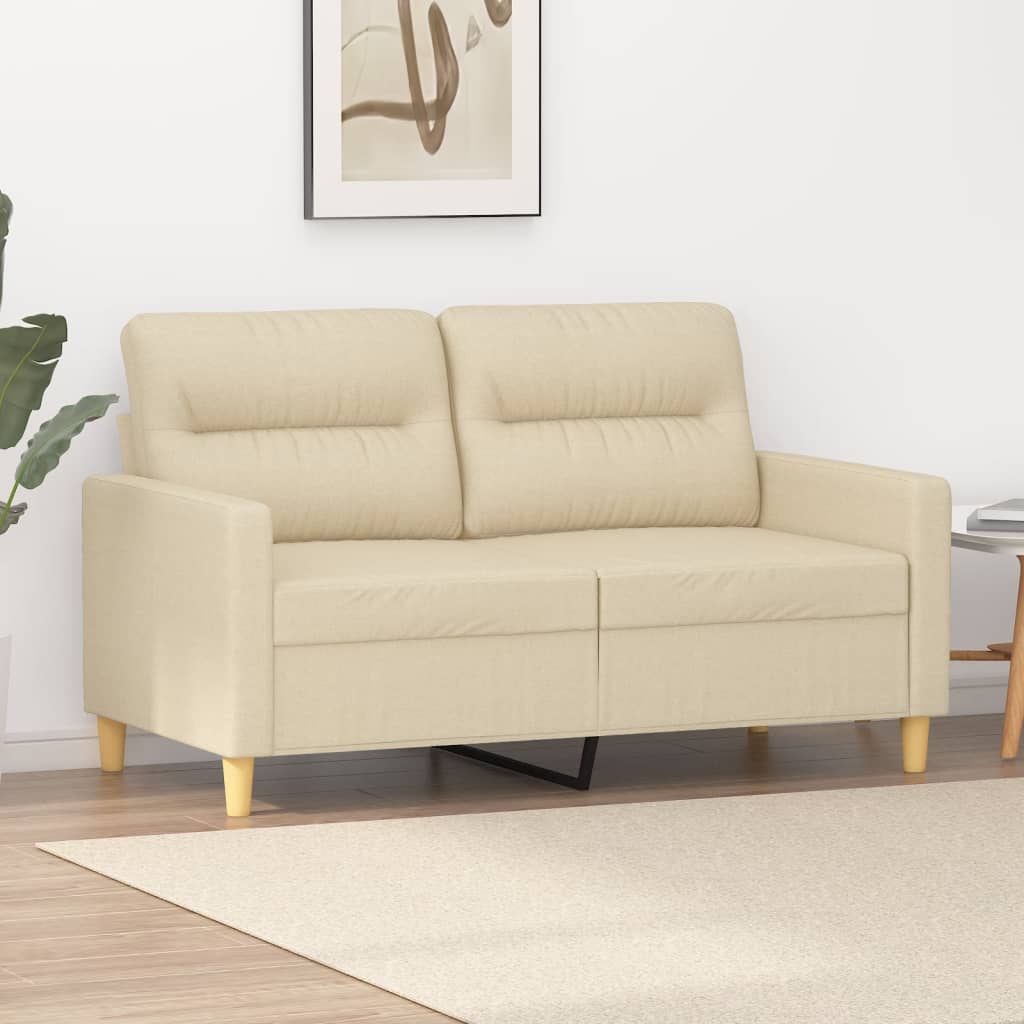 Maison exclusive - sofá de 2 plazas de tela color crema 120 cm