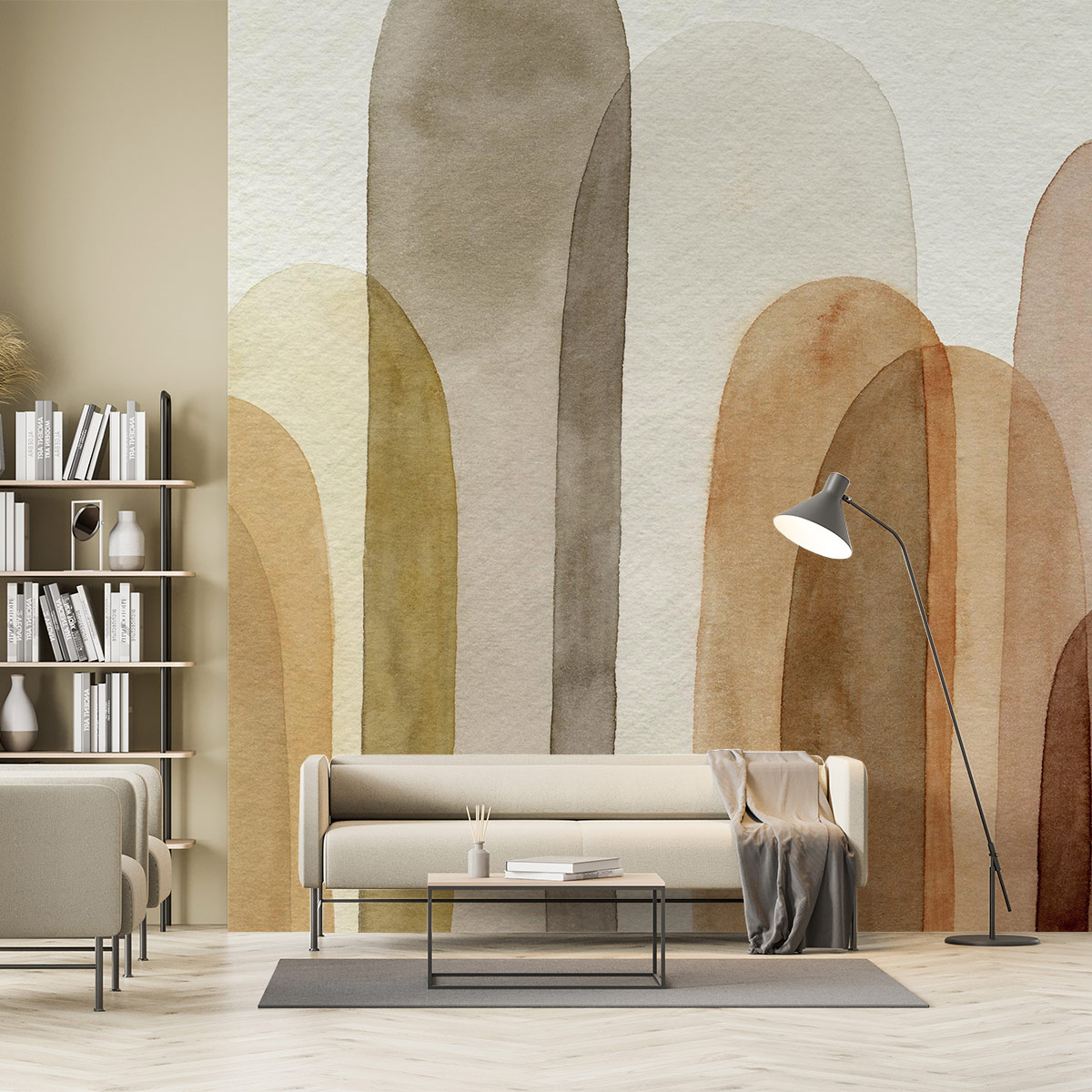 Papel pintado gráfico arcos de terracota