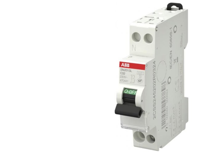 Disjoncteur ABB Ph+N 16A Courbe C 4,5 KA - Raccordement Rapide, Protection Sûre Pour Prises & Éclairage Résidentiel