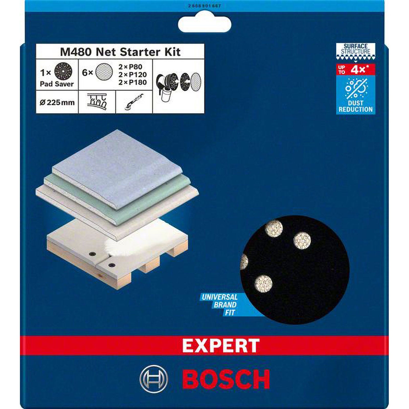 Akcesoria Bosch Siatka Szlifierska do Szlifierek Gipsowych, Ziarno 80,120, 180, Ø 225 mm (2608901667) - 4