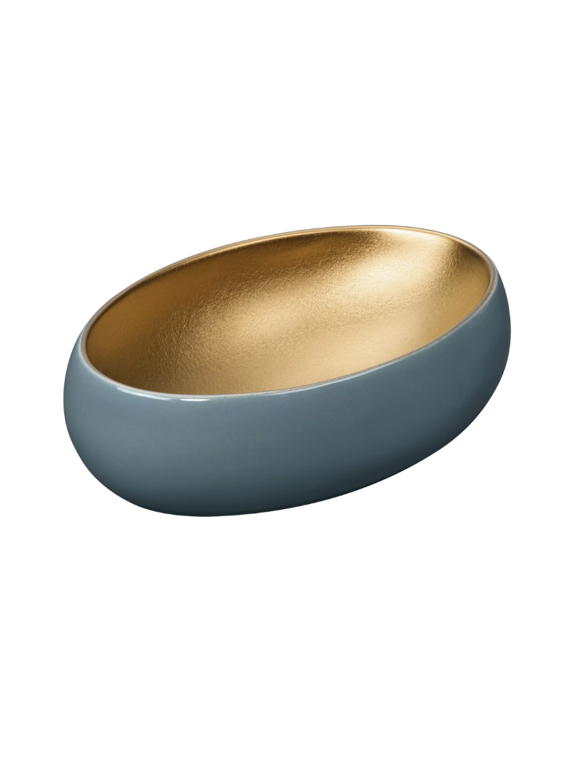 Umywalka nablatowa Uptrend CELIA owalna szaro-złoty mat 1 szt.