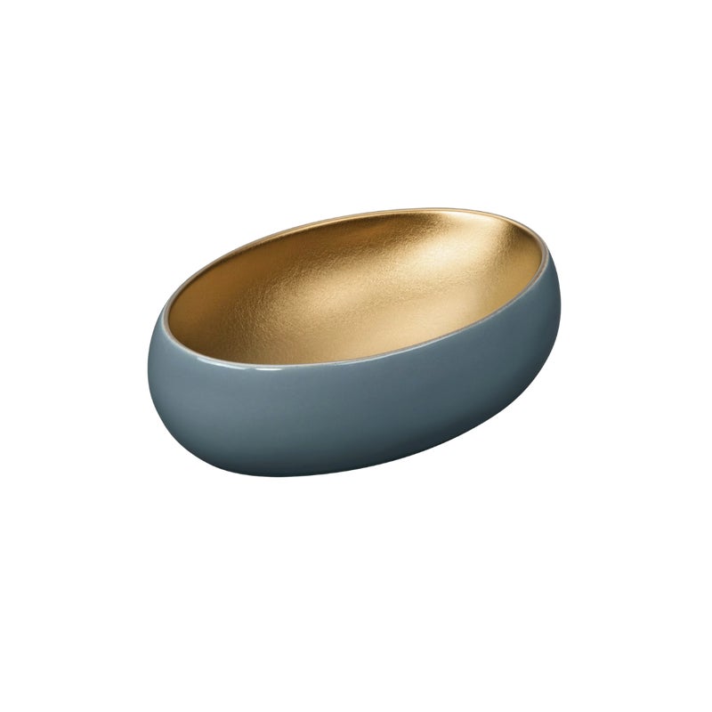 Umywalka nablatowa Uptrend CELIA owalna szaro-złoty mat 1 szt.