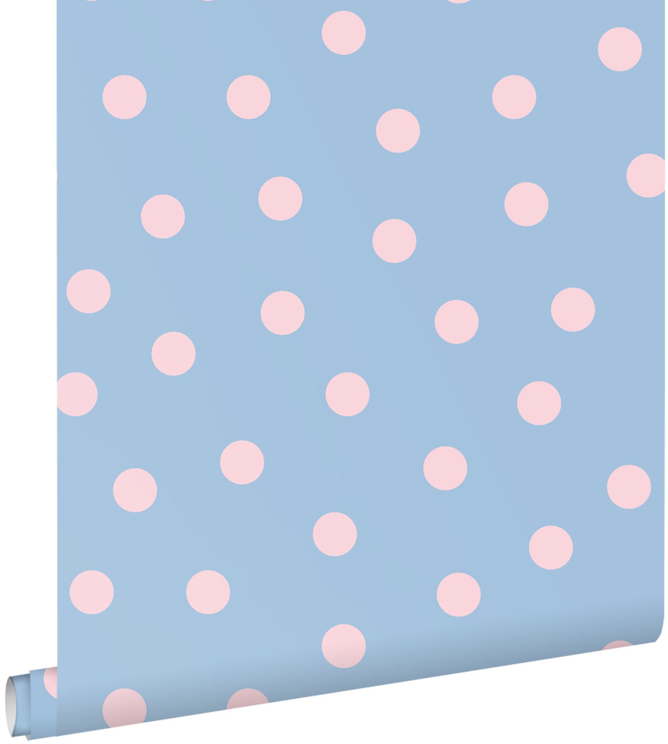 Tapeta kropki niebieskimIróżowym - 50 x 900 cm - ESTAHOME