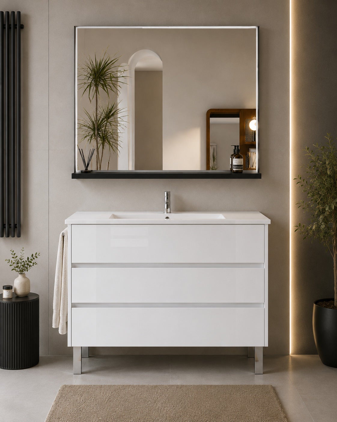 Mobilier de baie cu lavoar ORIGENBATH IMPERIA fără oglindă 120x45 cm alb