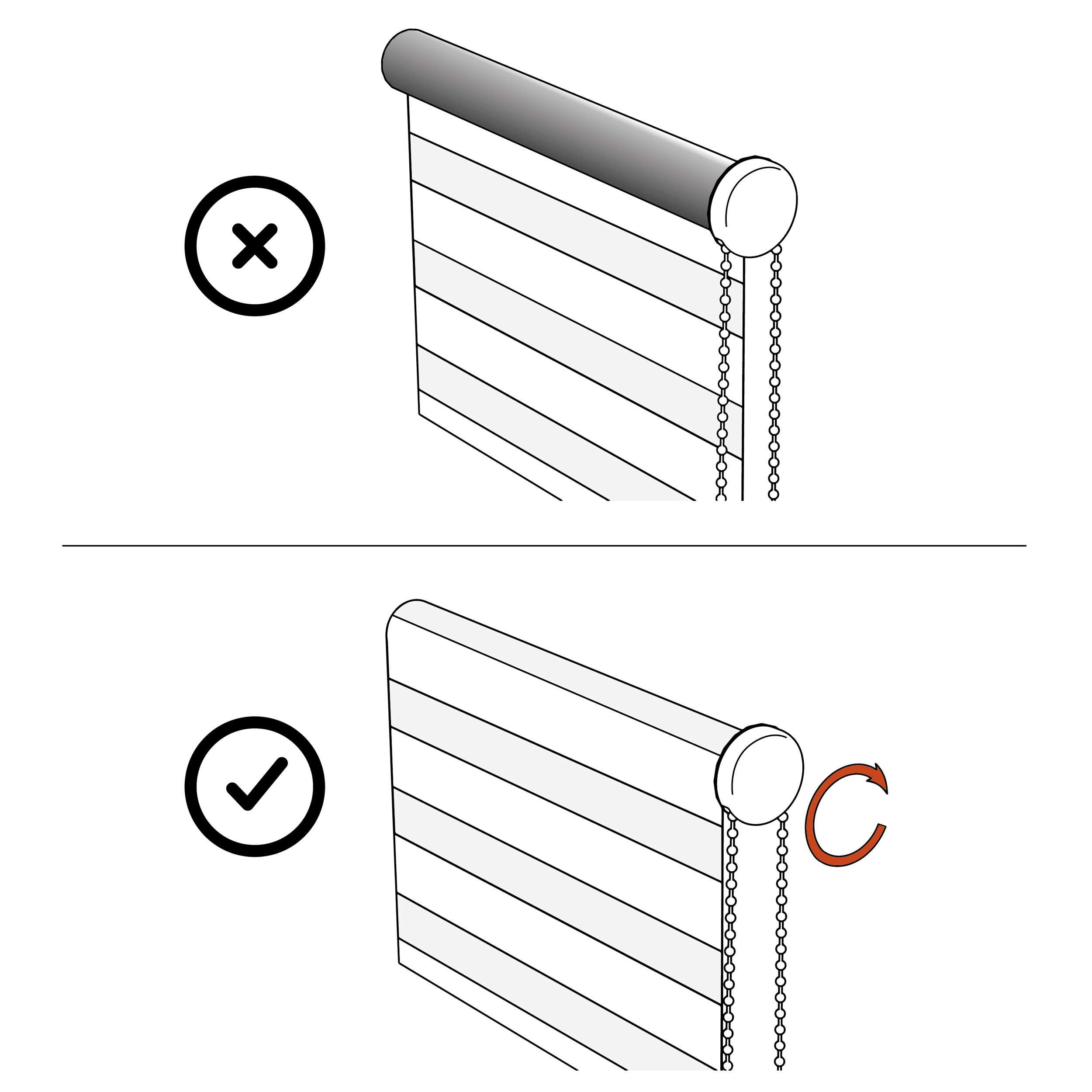 Estore de rolo Dia/Noite duplo em tecido Branco, 180 x 180 cm - 7