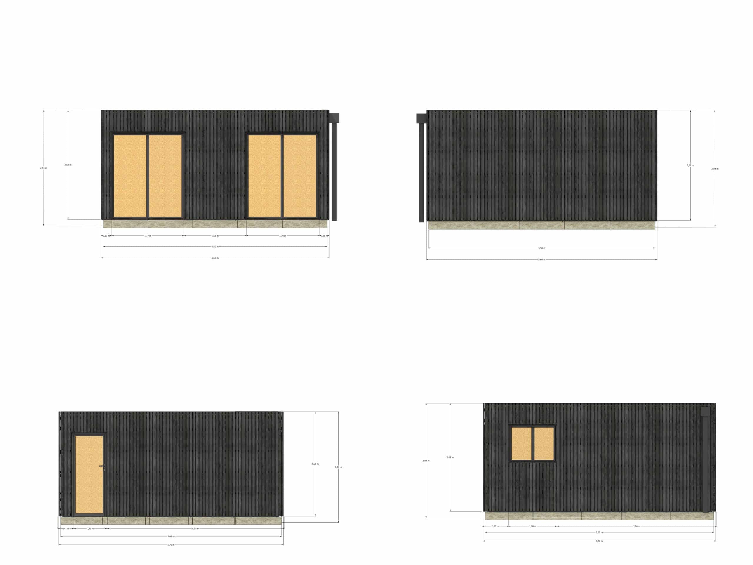 Tiny house ossature bois en bois 5,5 x 5,7 x 2,7 m / menuiseries alu k-line - 4
