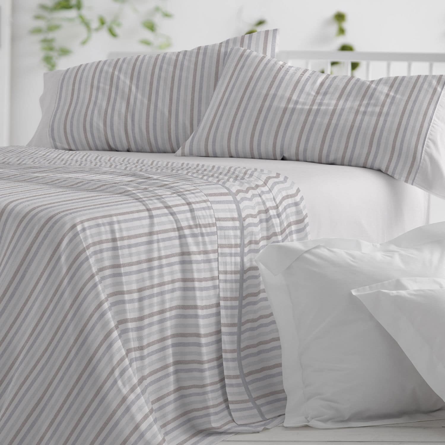 Burrito Blanco Set di Lenzuola, Cotone, 50% Poliestere, Moka, Ancho de