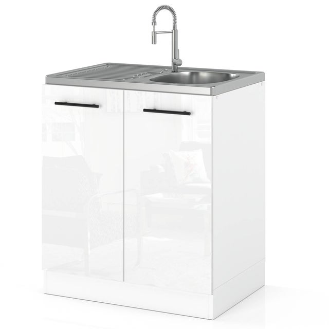 Szafka kuchenna pod zlew stojąca na nóżkach 60cm spremium biały połysk