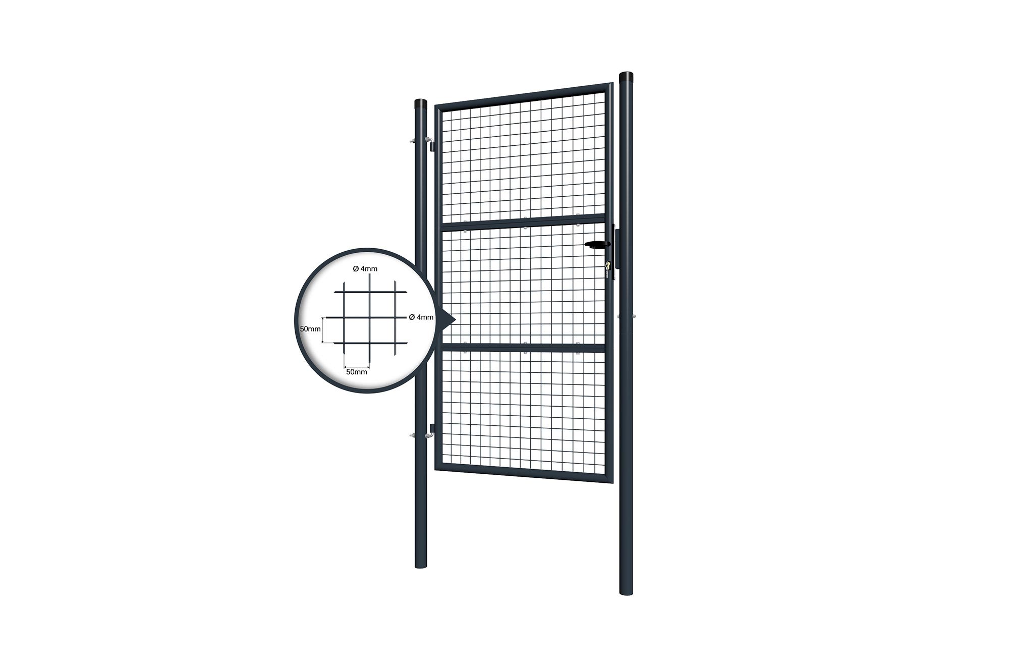 Portillon grillagé 1m OLGA H.180cm Gris - 6