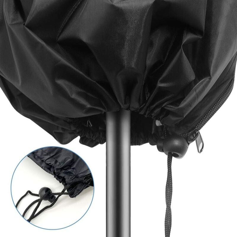 Housse de Protection pour Parasol Déporté Grande 3 x 4m avec Tige Télescopique Couverture pour Parasol de Jardin Imperméable Anti-UV - 5