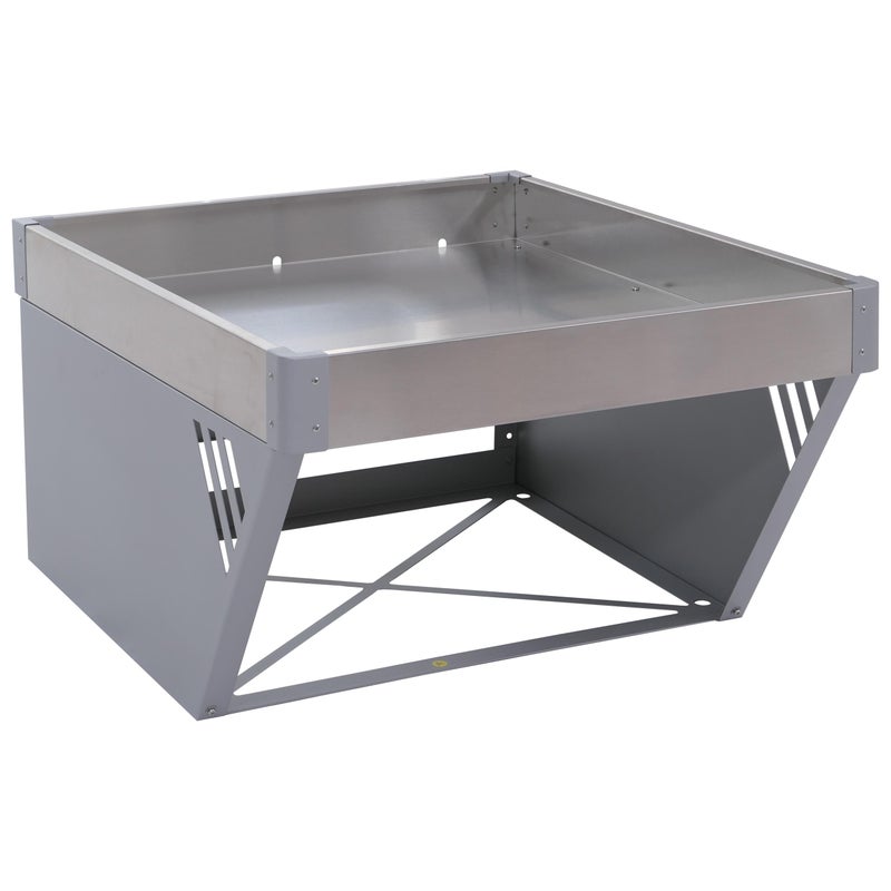 Garaż na kosiarkę automatyczną z skrzynką na rośliny HWC-P41, stal nierdzewna, ocynkowane, szare