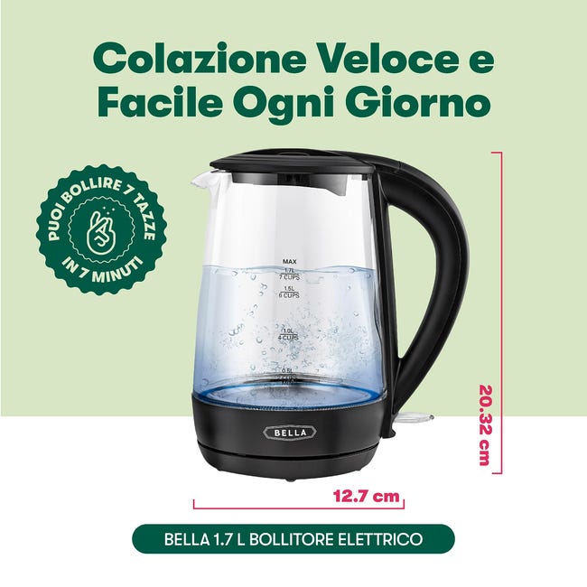 Bollitore Senza Fili KETLEE 1,7 L - 2200W Design Moderno Acciaio Bollitore Senza Fili KETLEE 1,7 L - 2200W Design Moderno Acciaio