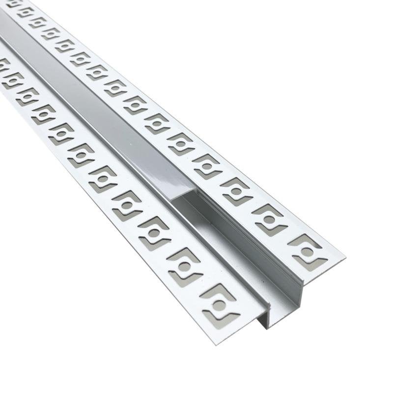 Profilé Aluminium Encastrable 2m pour Ruban LED Couvercle Blanc Opaque - SILAMP - 3