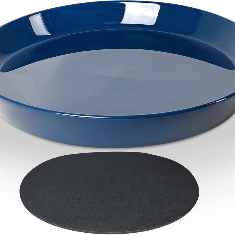 Doniczka ceramiczna w kolorze niebieskim o średnicy zewnętrznej 18 cm, odpowiednia do skrzynek kwiatowych do stosowania wewnątrz i na zewnątrz (1 szt.