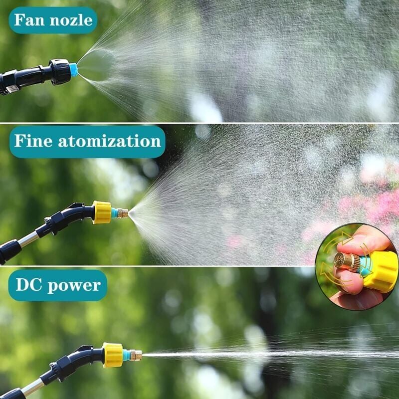 Pulvérisateur Électrique de Jardin avec 3 Buses Réglable, USBRechargeable, Pulvérisateur de Protection des Plantes pour Jardin (5L Pulvérisateur Vert) - 2