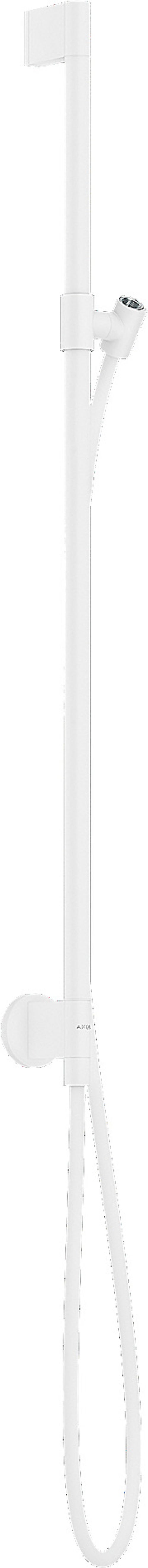 Barra de ducha hansgrohe axor one con conexión a la pared, mangueras de ducha 1,60m, 48792700, color: blanco mate