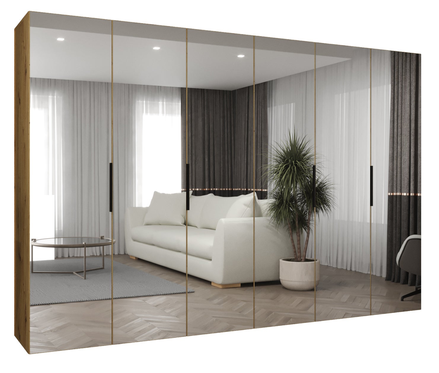 Szafa uchylna otwierana Marbella 3 300 x 52 x 202 cm artisan + u. czarny Abiks Meble