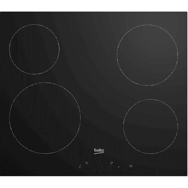 Beko HIC64401 - Piano Cottura Elettrico 4 Fuochi 60 cm Vetroceramica colore Nero