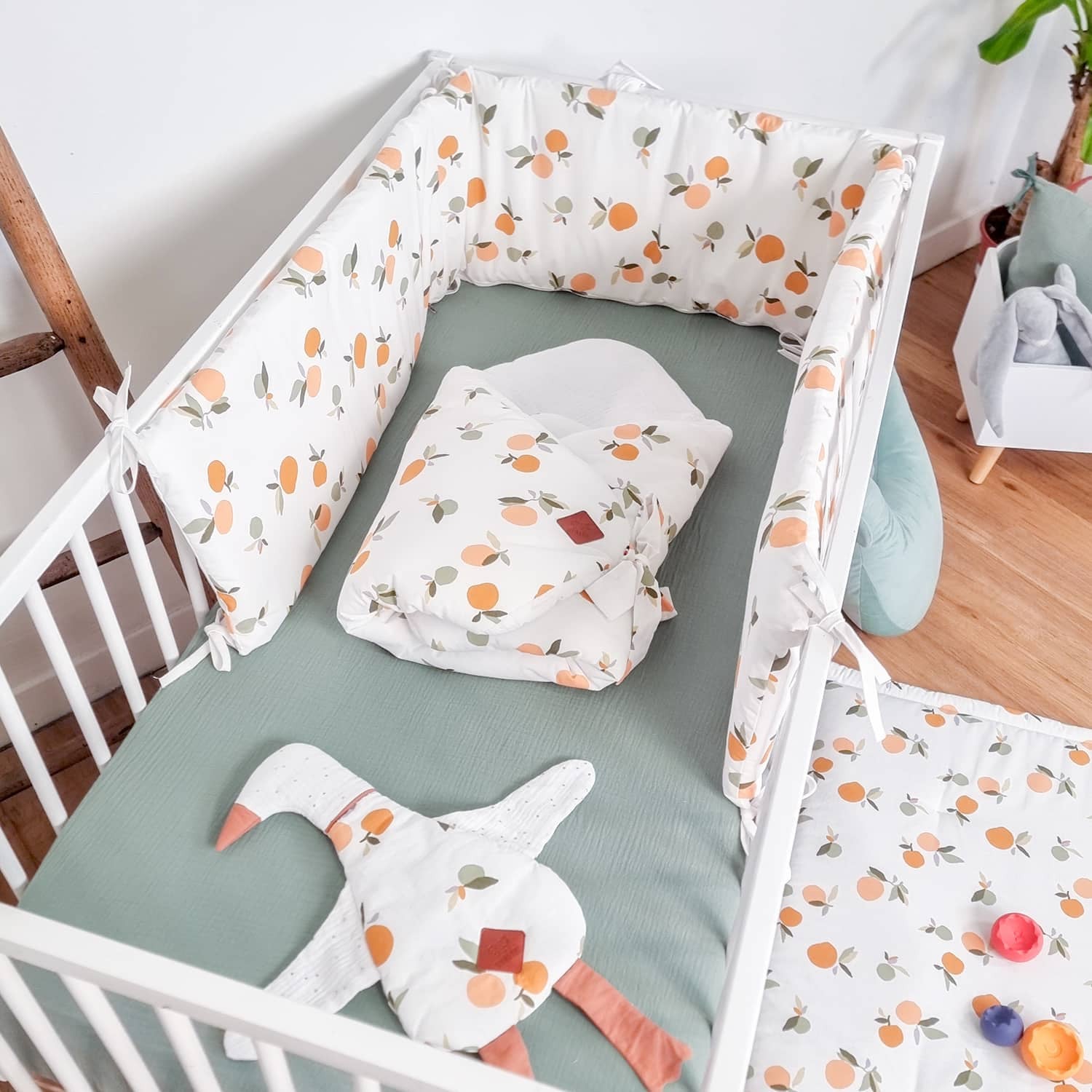 Drap housse uni en gaze de coton - 9
