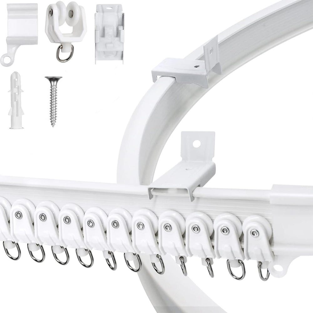 Rail Rideau Courbable Rail de rideau 3M pour montage au plafond, rail de rideau flexible et ...
