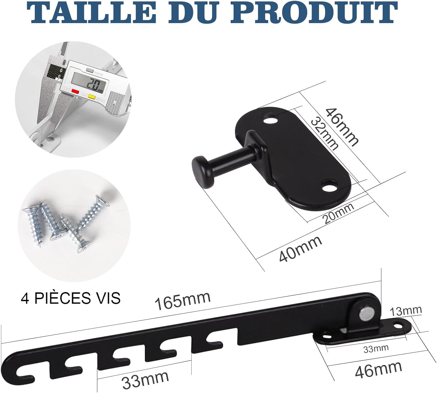 Butée de fenêtre réglable sans perçage, verrouillage sécurisé pour bébé et animaux – Protection enfant pour fenêtres (noir) - 2
