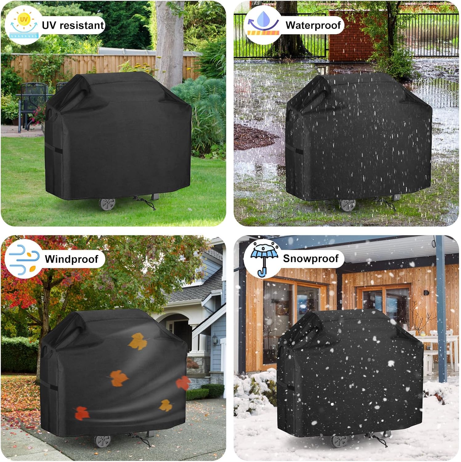 Housse Barbecue Exterieur, 420D Oxford Bache Barbecue Exterieur, Couverture de Grill-147*61*122CM - 5