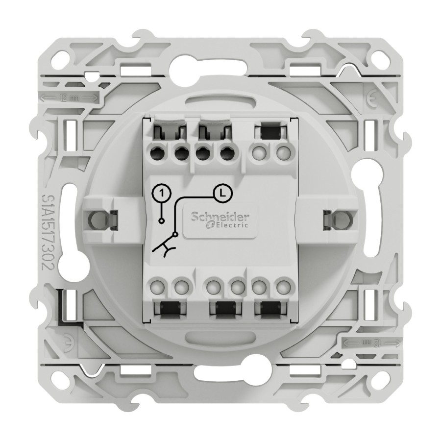 Schneider Electric - Odace - poussoir avec porte-étiquette blanc - S520266 - 4