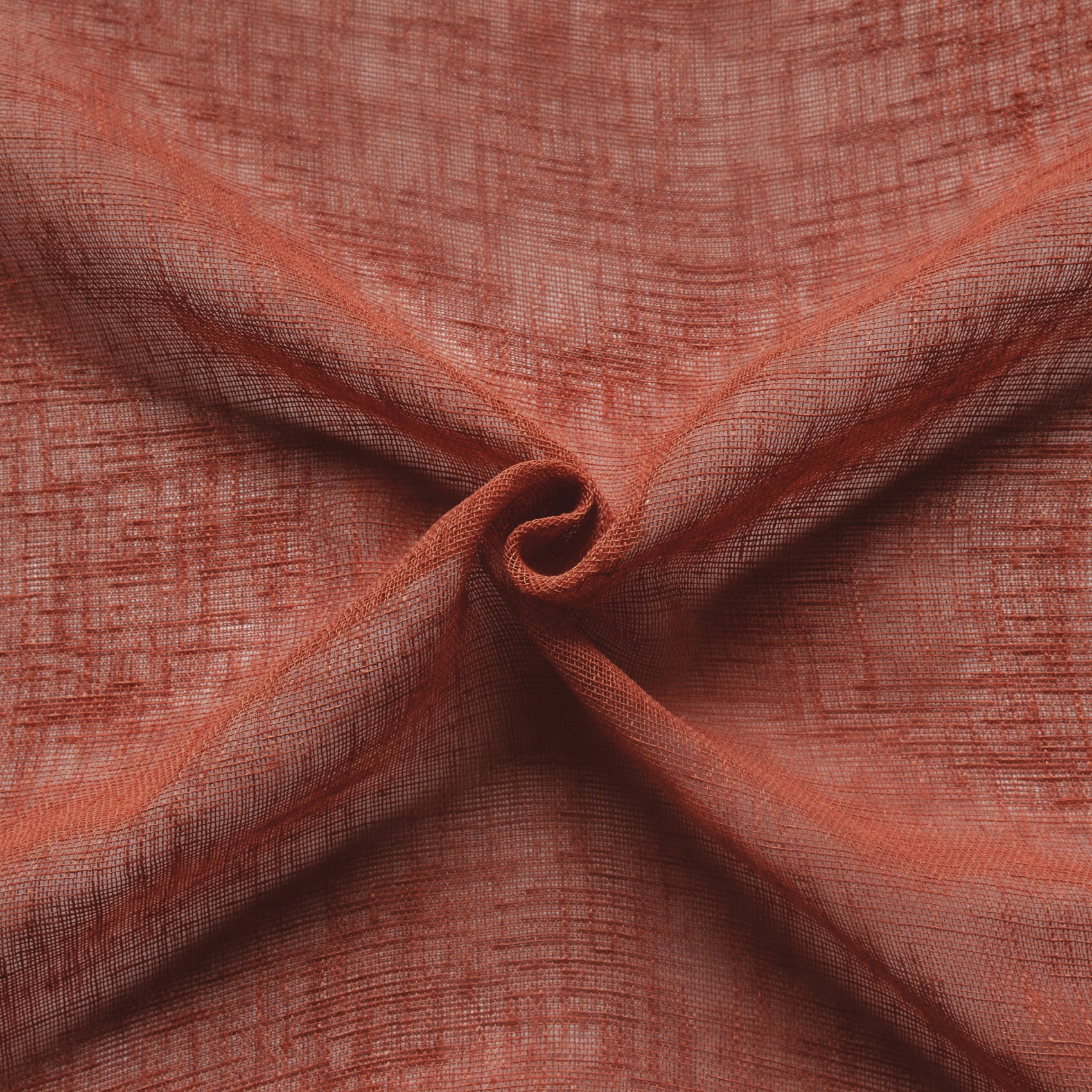 Voilage - Effet lin fluide - Terracotta - 140x240 cm - Polyester - 2