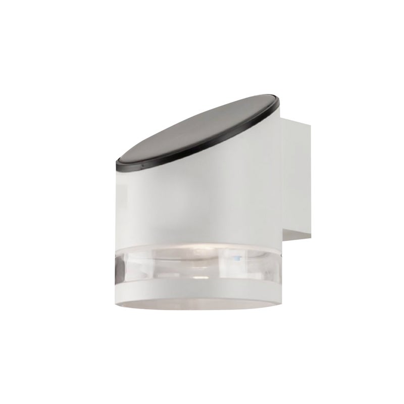 Cylindryczna lampa ogrodowa LED z panelem słonecznym 1 W, biała obudowa, 121*90*112,5 mm, 3000 K, IP54