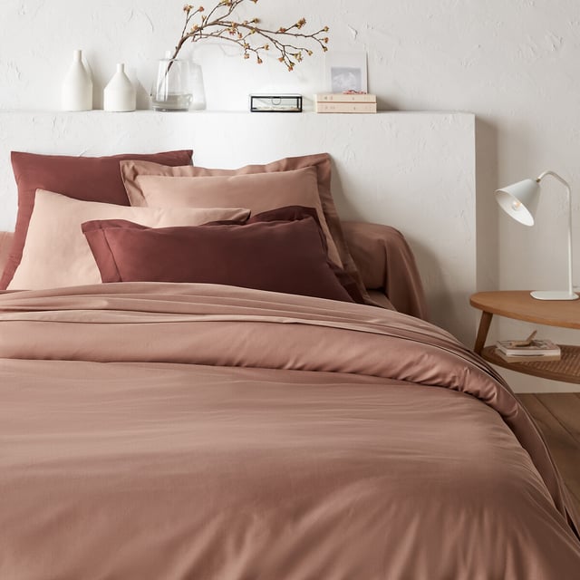 Housse de couette unie en polycoton, Scenario - Cappuccino - 260 x 240 cm