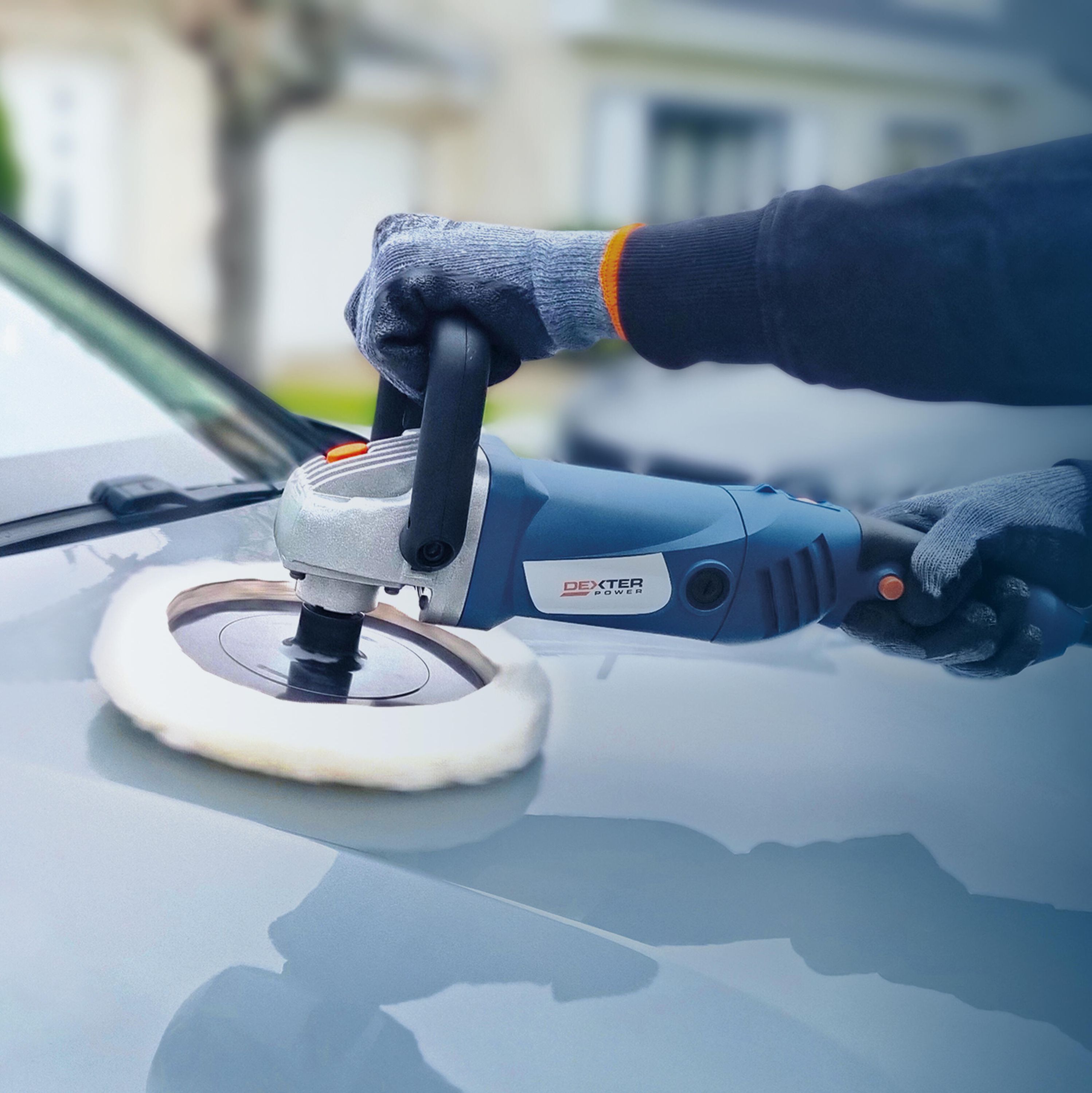 DEXTER - Polisseuse d'angle filaire - Ø 180 mm - 1250 W - Poignée antivibrations - 600 à 3300 tours / min - 230 V - Machine à polir et lisser - - 6