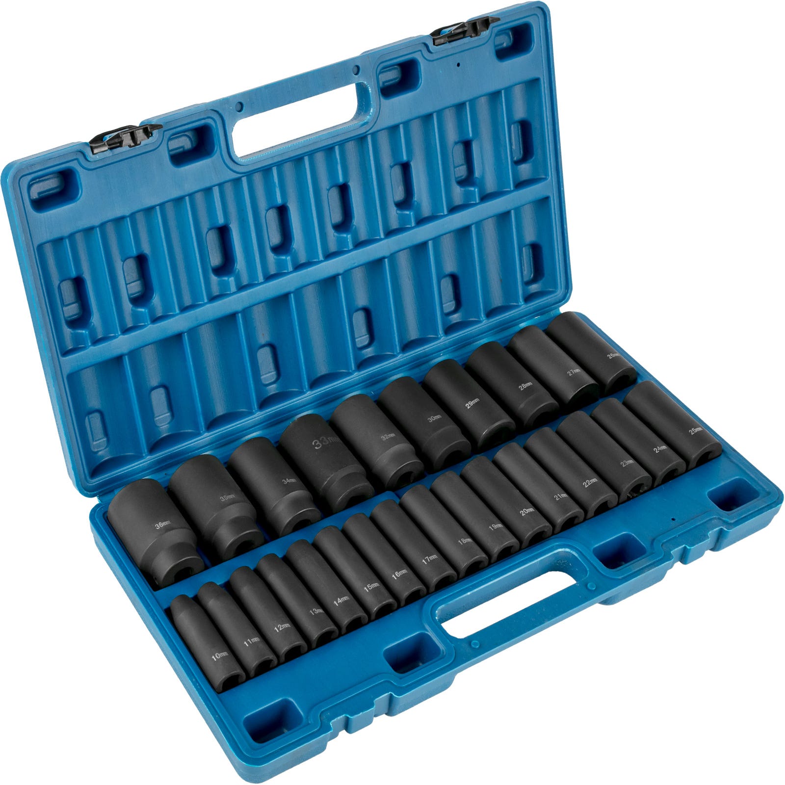 Jeu de Douilles Longues À Chocs XZN 1/2'', M5-M18, Coffret de Jeu de Douilles Longues À Chocs XZN 1/2'', M5-M18, Coffret de
