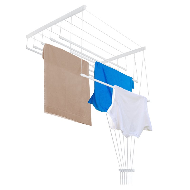 Suszarka Sufitowa 7 Prętów 140 CM Sepio Biała