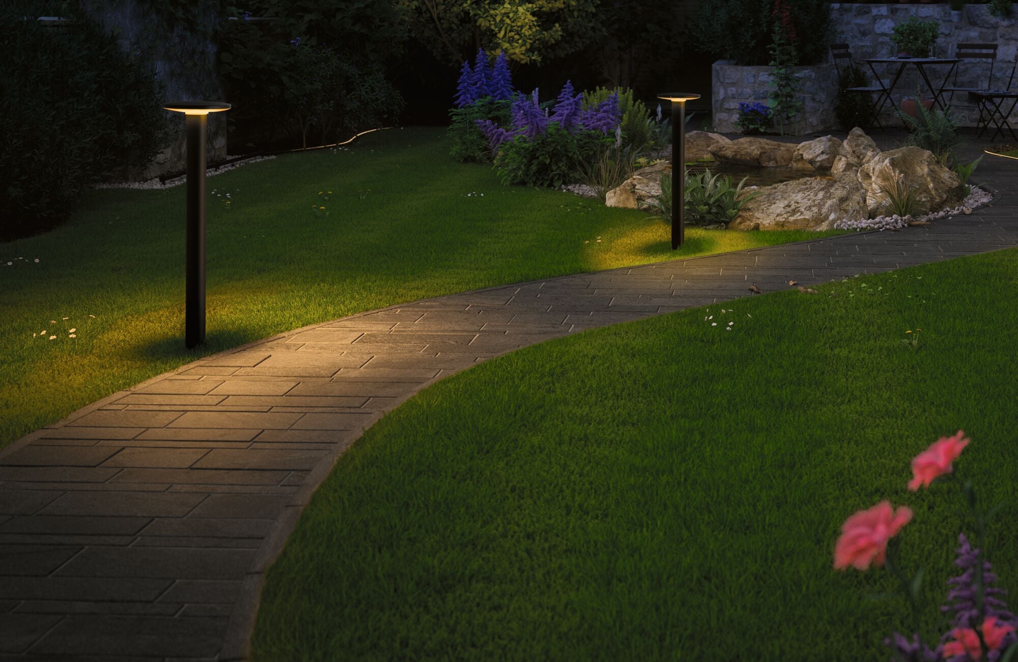 Plug & Shine Borne lumineuse LED Plate Luminaire individuel favorable aux insectes IP44 2200K 7W Anthracite - 7
