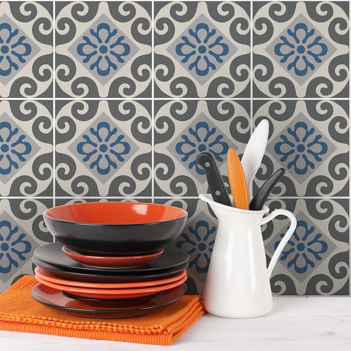 9 adesivi piastrelle azulejos Constantino - Sticker adesivo - adesivi murali - 9stickers20x20cm - 4