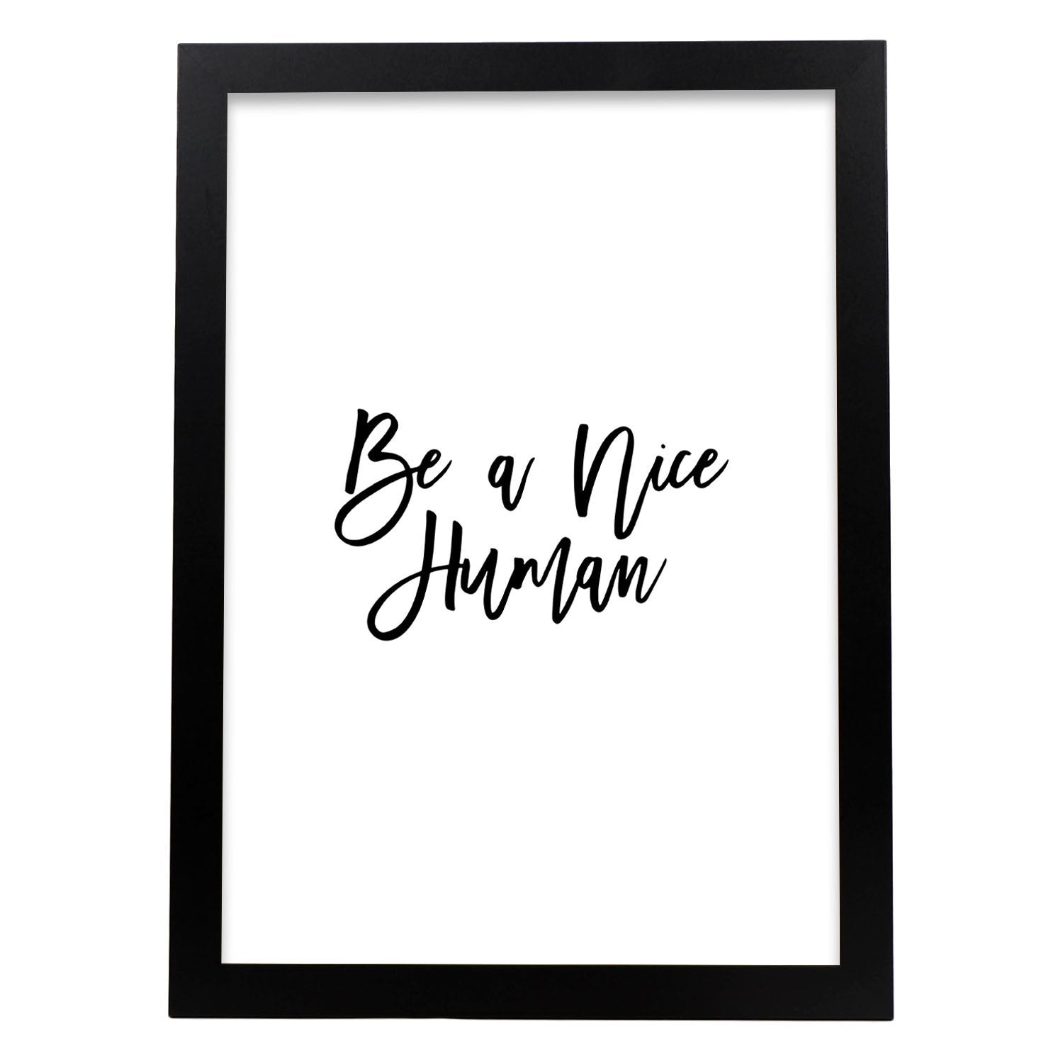 Poster con frase inspiracional. lámina de decoración 'buen humano' con frases motivadoras y llenas de energia. sin marco - a3