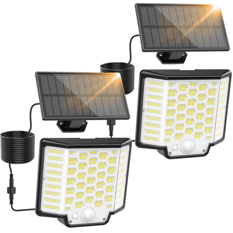 2-częściowe solarne lampy zewnętrzne, solarne oświetlenie zewnętrzne, szczelinowa lampa ścienna z białym światłem