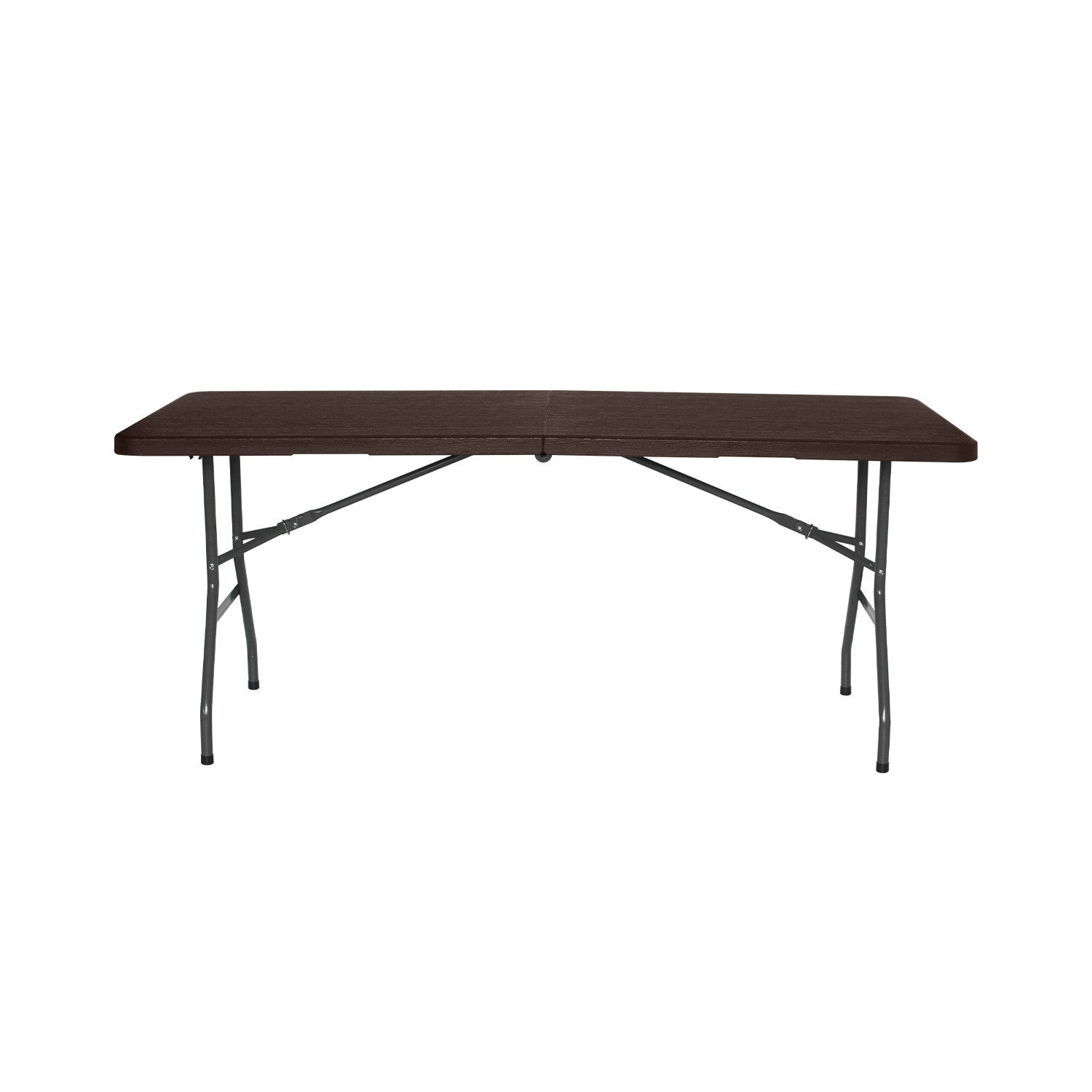 Table pliante rectangulaire effet bois 180x74x70cm 7house - 2
