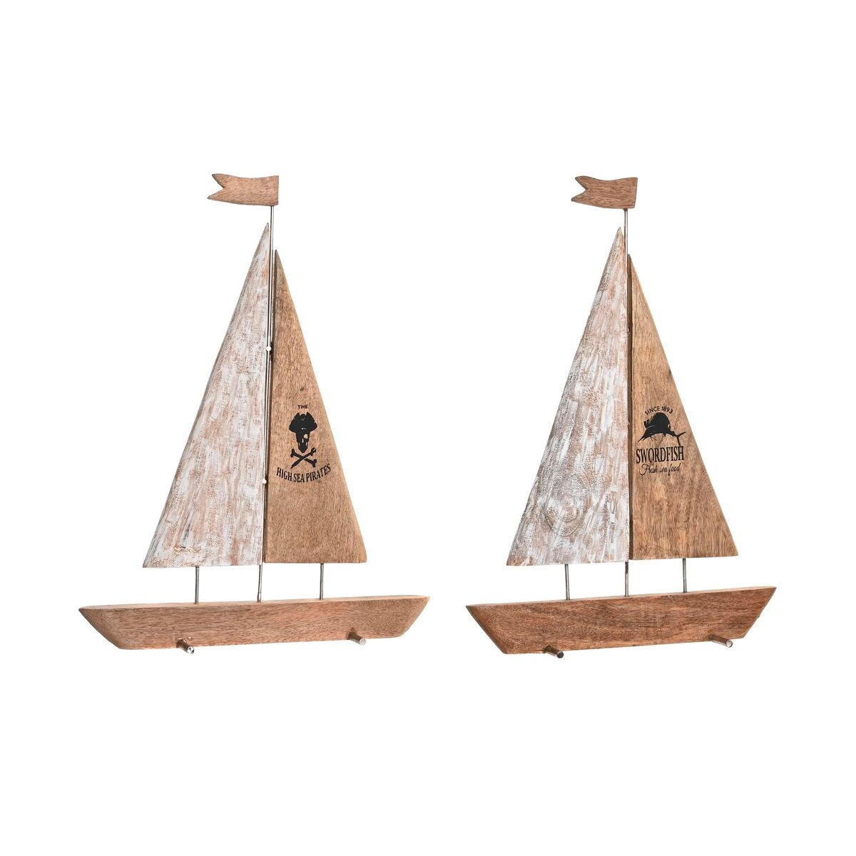 Figura decorativa dkd home decor 36,5 x 10 x 54 cm 37,5 x 10 x 48 cm marrón (2 unidades)