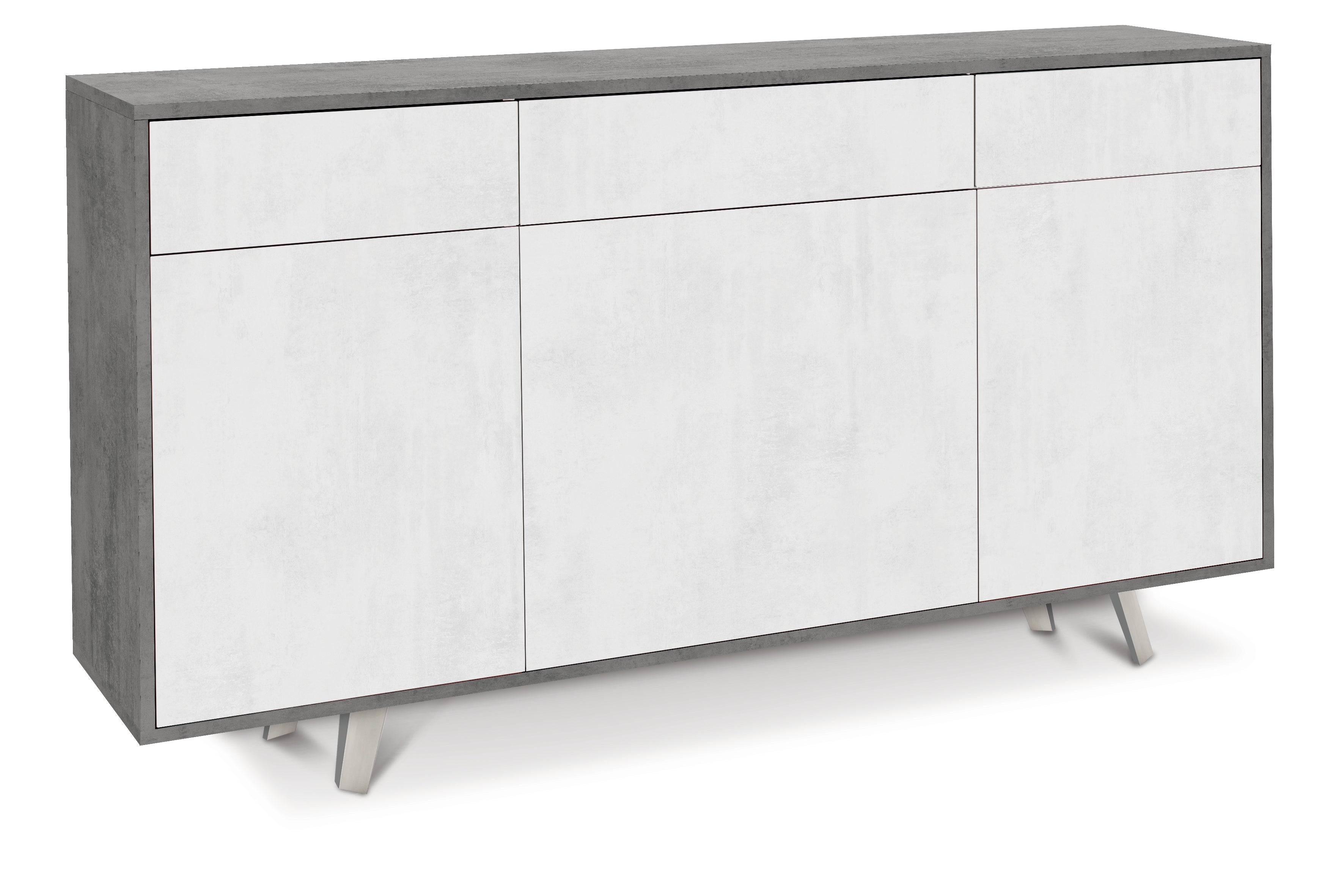 KIT ARMOIRES 3 PORTES 3 TIROIRS couleur ciment - 9