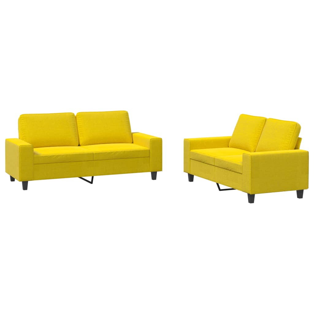 Juego de sofás 2 piezas | sofá de salón | sofá de descanso tela amarillo claro cfw91761