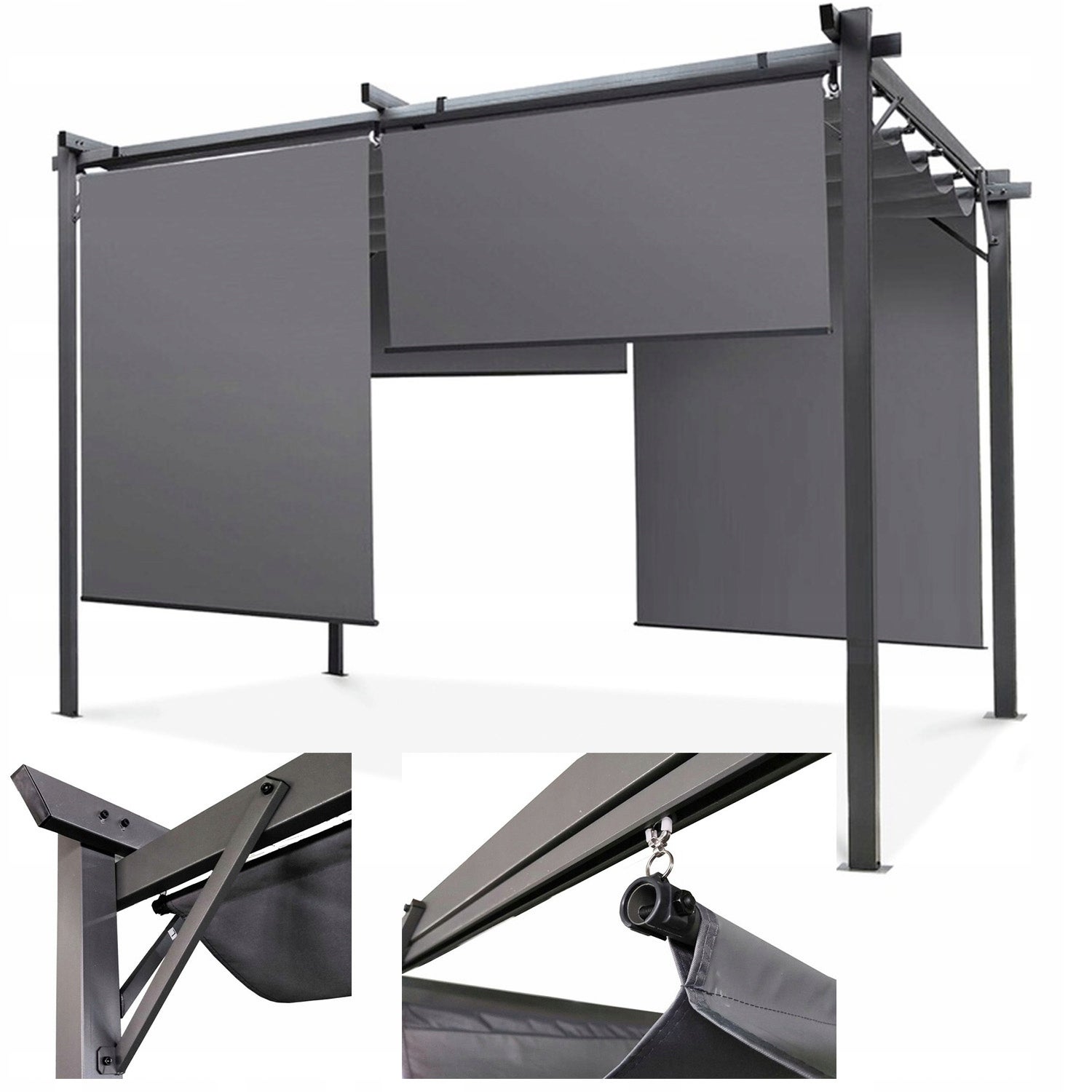 Pergola Tarasowa Hardmaister Zadaszenie Na Ogród Sprint Plus 3x3 Antracyt 1 szt