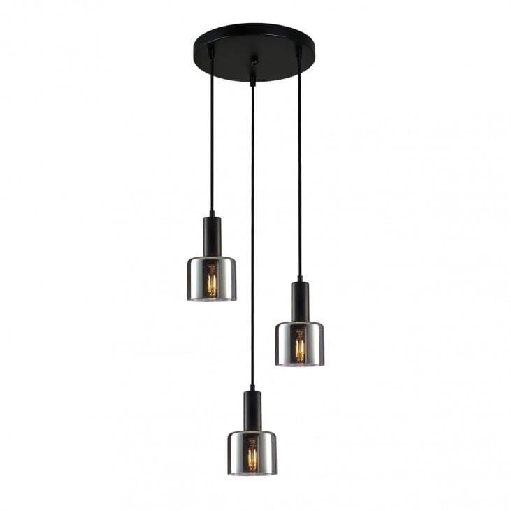 Lampa wisząca Santia czarna 3xE27x40W nowoczesna wym: 94,5 x 32 x 32 cm szkło Italux