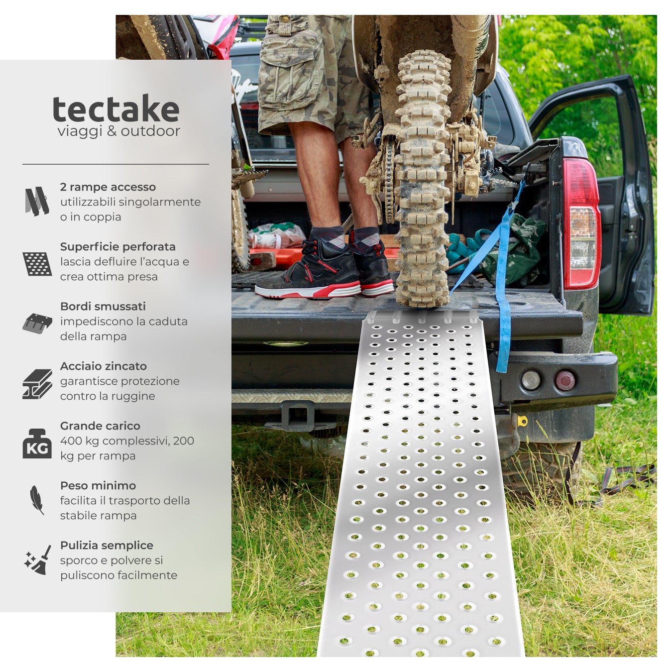 TECTAKE Rampas de carga Kit de 2 - 2